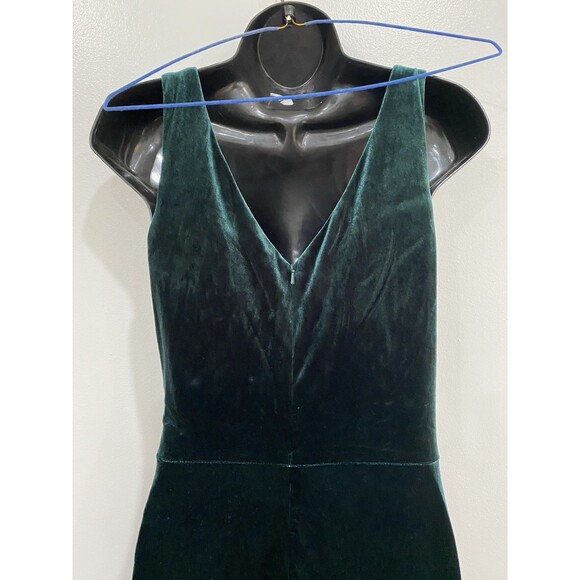 Revelry Size 6 Dawson Velvet Ruched Full Length Maxi Gown Emerald Green Dress - Picture 8 of 14
